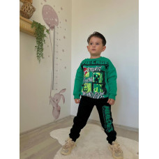 Теплый костюм для мальчика Jeliboom с принтом Майнкрафт, рост, 110 см