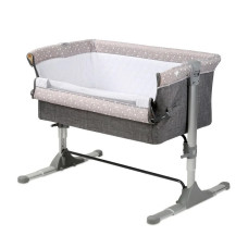 Кроватка детская приставная Lorell Kids Sleep'N'Care-1 с матрасом 6 см регулировка высоты Серый (10080431901-LR)