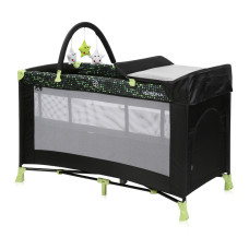 Кровать-манеж Lorell Kids Verona 2 Layers Plus-1 с колесиками 125х69х104 см Черный (10080272079-LR)