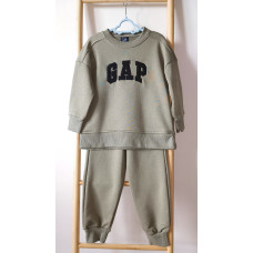 Теплый костюм для мальчика GAP, свитшот и брюки, Оливковый, рост 116 см