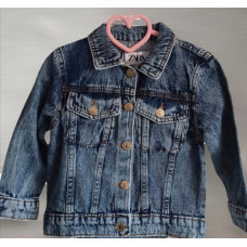 Джинсовая куртка для девочки Zara, с принтом на сипне, рост 104 см (2346868949-KID)