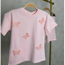 Костюм с шортами для девочки Zara, с бабочками, Розовый, рост 104 см