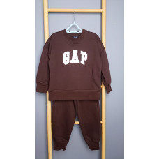 Теплый костюм для мальчика GAP, свитшот и брюки, Коричневый, рост 104 см