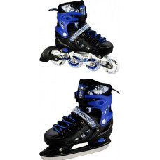 Раздвижные роликовые коньки 2 в 1 Space Sport ABEC-7 Черно-синие размер 38-41 (DP-614500120-L)