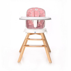 Стульчик для кормления 3 в 1 Lorell Kids Napoli-1 вращение на 360° с 7 позициями фиксации Розовый (10100472133-LR)