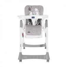 Стул для кормления Lorell Kids Gusto-1 2 лотка с колесиками 70х60х112 см Серый (10100362139-LR)