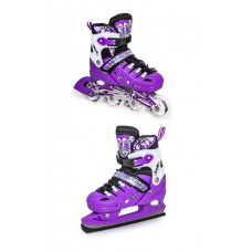 Раздвижные роликовые коньки 2 в 1 Space Sport ABEC-7 Фиолетовые размер 38-41 (DP-2098091463-L)