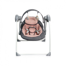 Шезлонг-качалка Lorell Kids Portofino-1 с таймером 5 скоростей до 9 кг Розовый (10090062148-LR)