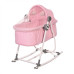Кроватка-качалка трансформер шезлонг Lorell Kids Alicante-1 3 в 1 87х51х90 см Розовый (10080490001-LR)