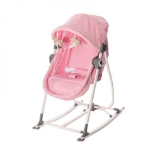 Кроватка-качалка трансформер шезлонг Lorell Kids Alicante-1 3 в 1 87х51х90 см Розовый (10080490001-LR)