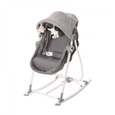 Кроватка-качалка трансформер шезлонг Lorell Kids Alicante-1 3 в 1 87х51х90 см Серый (10080490003-LR)