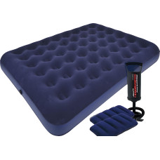 Надувной матрас Bestway 67374 Flocked Air Bed – двуспальный с ручным насосом и подушками, 203×152×22 см (IND-67374)