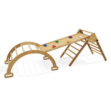 Детский игровой комплекс Baby Sport SB Альпинист-3 с горкой 106 см и пирамидой Коричневый (Альпинист-3)