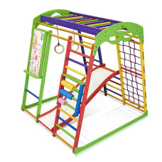 Спортивный комплекс детский Baby Sport SB ЮнгаPlus 7 130х124х132 см дерево Разноцветный (ЮнгаPlus 7)