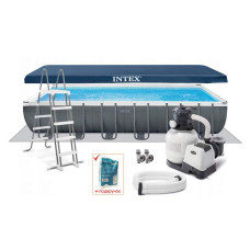 Каркасный бассейн Ultra Frame Pool Intex 732x366x132см прямоугольный (IND-26364)