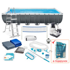 Каркасный бассейн Ultra Frame Rectangular Pool Intex 732x366x132см прямоугольный (IND-26368)