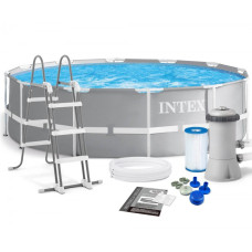 Каркасный бассейн Intex 26718FS Prism Frame Premium Pool 366×122 см с насосом 3785 л/ч и лестницей 122 см (IND-26718FS)