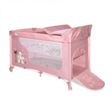 Детский манеж-кровать Lorell Kids Moonlight-1 126x70x85 см см 2 уровня Розовый (10080412153-LR)