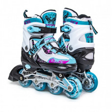 Детские ролики раздвижные Space Sport ABEC-7 82A Бирюзовые размер 29-33 (DP-734418881)