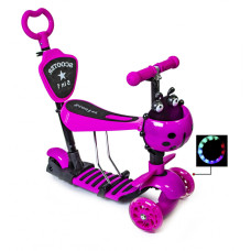 Самокат Scooter Божья Коровка-pink 5в1 с подсветкой колес Розовый 60 кг (DP-20459040)