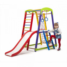 Детский спортивный игровой комплекс Baby Sport SB Кроха №1 Дерево Разноцветный 132х85х150 см (Plus 2)