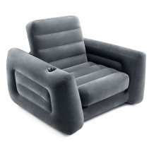 Надувное кресло-кровать Intex 66551 Pull-Out Chair — раскладное 2-в-1 для отдыха и сна, 117×100×66 см (IND-66551)