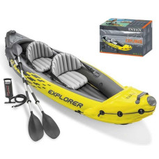 Надувной каяк Intex 68307 Explorer K2 – двухместная байдарка для активного отдыха на воде, 312 x 91 x 51 см (IND-68307)