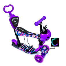 Самокат многофункциональный Scooter 5in1 Орхидея-01 с подсветкою 60 кг (DP-862127250)