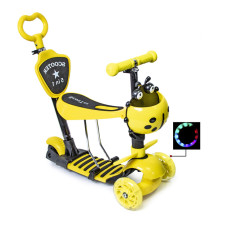 Самокат Scooter Божья Коровка-yellow 5в1 с подсветкой колес Желтый 60 кг (DP-1452070781)