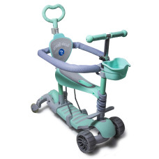 Самокат с бортиком Scale Sports Smart 5 в 1 Full подсветка колес 60 кг мятный (DP-1926908430)