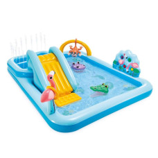 Детский надувной игровой центр с горкой Intex Приключения в Джунглях 254×196×84 см (IND-57161) Детский надувной игровой центр с горкой Intex Приключения в Джунглях 254×196×84 см (IND-57161)