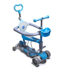 Самокат с бортиком Scale Sports Smart 5в1 Full подсветка колес 60 кг голубой (DP-1713425460)