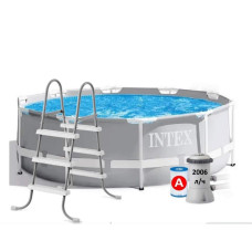 Каркасный круглый бассейн Intex 26706ND-4 New Prism Frame Premium Pool 305×99 см для семейного отдыха с насосом 2006 л/ч и лестницей (IND-26706ND-4 New)