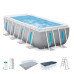 Каркасный бассейн Intex 26770 Prism ClearView Rectangular Pool, 400×200×122 см с прозрачными окнами, насосом, лестницей, тентом и подстилкой (IND-26770)