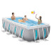 Каркасный бассейн Intex 26770 Prism ClearView Rectangular Pool, 400×200×122 см с прозрачными окнами, насосом, лестницей, тентом и подстилкой (IND-26770)