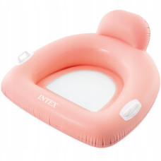 Надувной плотик Intex 56801 Coral 114х107 см — комфортный плотик для отдыха на воде со спинкой и сетчатым дном (IND-56801-coral)