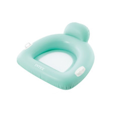 Надувной плотик Intex 56801 Turquoise 114х107 см — бирюзовый плотик для плавания со спинкой и сетчатым дном (IND-56801-turquoise)