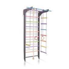 Детский спортивный уголок SportBaby 12-Lux 1-240 с канатом, кольцами и трапецией, 240х76 см (SB-3987)