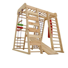 Детский уличный комплекс Baby Sport SB Акварелька 150х124х132 см игровой спортивный Дерево Коричневый (Акварелька- outdoor)