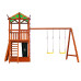 Детский деревянный игровой комплекс SportBaby Babyland-4 с горкой 3 м, качелями и канатами, высота 3,2 м (SB-1936)