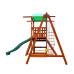 Детский деревянный игровой комплекс SportBaby Babyland-11 цветной с горкой 3 м, качелями и скалодромом высота 3,2 м (SB-1937)