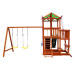 Детский деревянный игровой комплекс SportBaby Babyland-11 цветной с горкой 3 м, качелями и скалодромом высота 3,2 м (SB-1937)