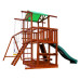 Детский деревянный игровой комплекс SportBaby Babyland-11 цветной с горкой 3 м, качелями и скалодромом высота 3,2 м (SB-1937)