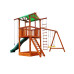 Детский деревянный игровой комплекс SportBaby Babyland-2 с горкой 3 м, качелями и домиком, высота 3,2 м (SB-1939)