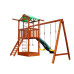Детский деревянный игровой комплекс SportBaby Babyland-2 с горкой 3 м, качелями и домиком, высота 3,2 м (SB-1939)