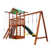 Детский деревянный игровой комплекс SportBaby Babyland-6 для дачи с горкой 3 м, качелями и домиком высота 3,2 м (SB-1940)