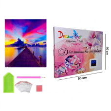 Алмазная мозаика "Мост в Бесконечность на Закате" 40 × 50 см (DP-1438200985)