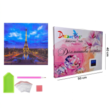 Алмазная мозаика "Эйфелева Башня В Вечернем Париже" 40 × 50 см (DP-207141843)