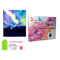 Алмазная мозаика "Северное Сияние над Зимним Пейзажем" 40 × 50 см (DP-2059314648)