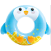 Надувной круг детский от 8 лет Милые зверята Intex 99x76 см голубой (IND-59266-penguin)